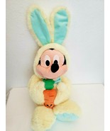 Disney Store Easter Bunny Mickey Mouse Plush Stuffed Animal Yellow Carrot - £13.98 GBP