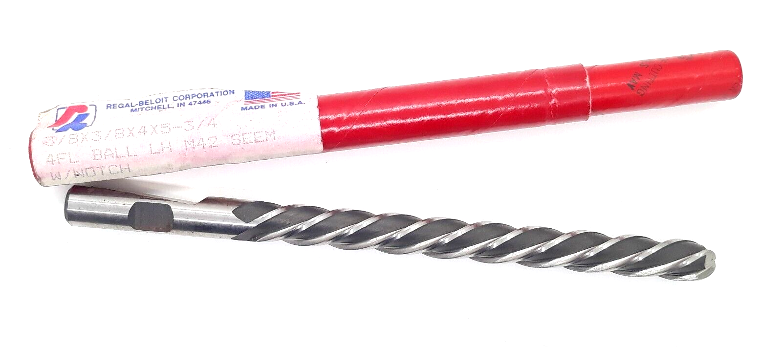 Regal Beloit 4 Flute M42 Cobalt 1/4&quot; Ball End Mill 3/8&quot; Shank Loc 2&quot; L.H. - $13.99