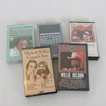 Lot of 5 Willie Nelson Merle Haggard Music Cassettes Outlaw Country Greatest Hit - £19.27 GBP