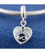 Valentine Release Sterling Silver Spinning Friends Forever Heart Dangle ... - £13.76 GBP