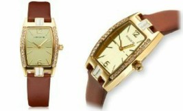 NEW Rousseau Chariere 62623341 Womens Brown Leather Watch with Crystals On Bezel - £11.72 GBP