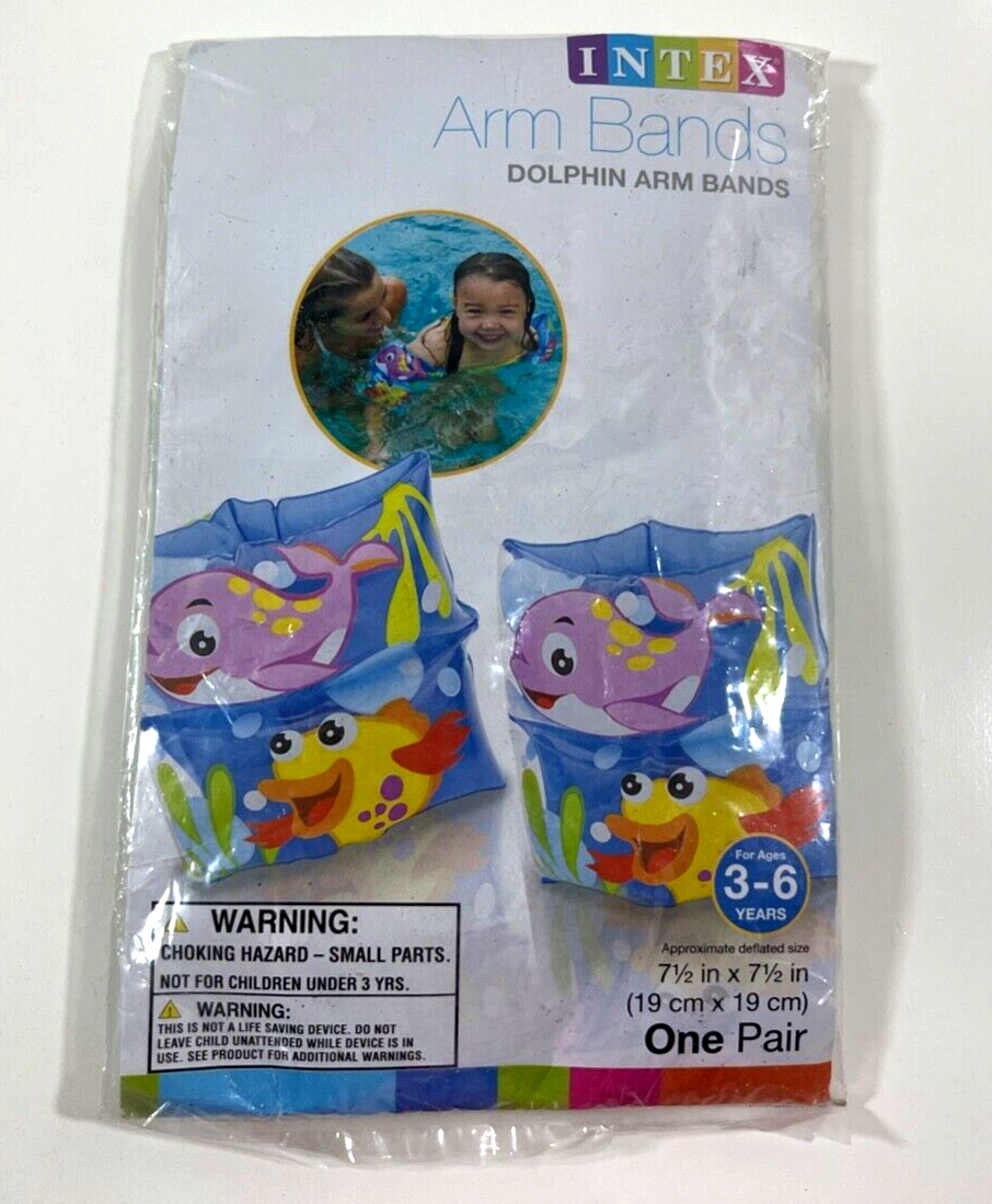 Intex Arm Bands Dolphin Arm Bands 7 1/2 x 7 1/2 Inches Inflatable Beach ... - $6.92
