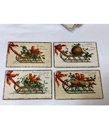 (4) Ellen Clapsaddle Antique Germany Christmas Greeting Cards Sleighs &amp; ... - $24.78