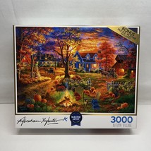 RoseArt Abraham Hunter Master Artist 3000 Pc Autumn Village Jigsaw Puzzl... - $24.70