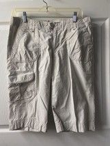 Columbia Cargo Shorts Womens Size 8 Khaki Long Canvas Hiking Casual Outd... - $13.06