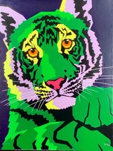 William Schimmel Envious Tiger Leinen Urban Kunst Tier Pop Art - £246.97 GBP