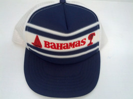 vintage white mesh snapback adjustable trucker hat Bahamas front souvenir - $19.75