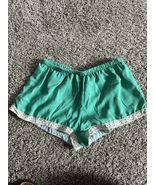 sincerely mary Pull Up Teal Lace Detail Shorts Elastic Wasit Size Small - $8.26 CAD