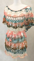 Cover up swimwear bathing suit summer beach dress handmade lace multicol... - £35.03 GBP