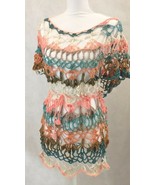 Cover up swimwear bathing suit summer beach dress handmade lace multicol... - £35.03 GBP