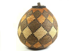 African Handmade Basket Natural Color - Free Shipping - $86.11