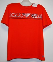 Armor Lux Orange Palm  Logo Cotton CrewNeck Men&#39;s T-Shirt Sz 2XL Slim Fit - £25.92 GBP