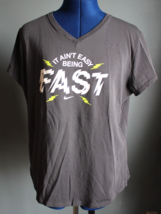 Nike Dri-Fit Running Gray It Ain&#39;t Easy Being Fast Short Sleeve T-Shirt ... - £8.30 GBP