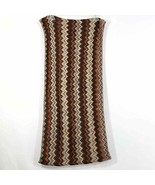 Chevron Brown, Black, Rust, Tan Knit Infinity Scarf Made In Italy - $14.03