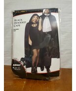 Spirit Halloween Black Hooded Cape Unisex Costume Adult One Size Fits Most - $12.16