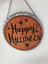 &quot;Happy Halloween&quot; Bottle Cap Hanger Halloween  Metal Door Sign - £13.12 GBP