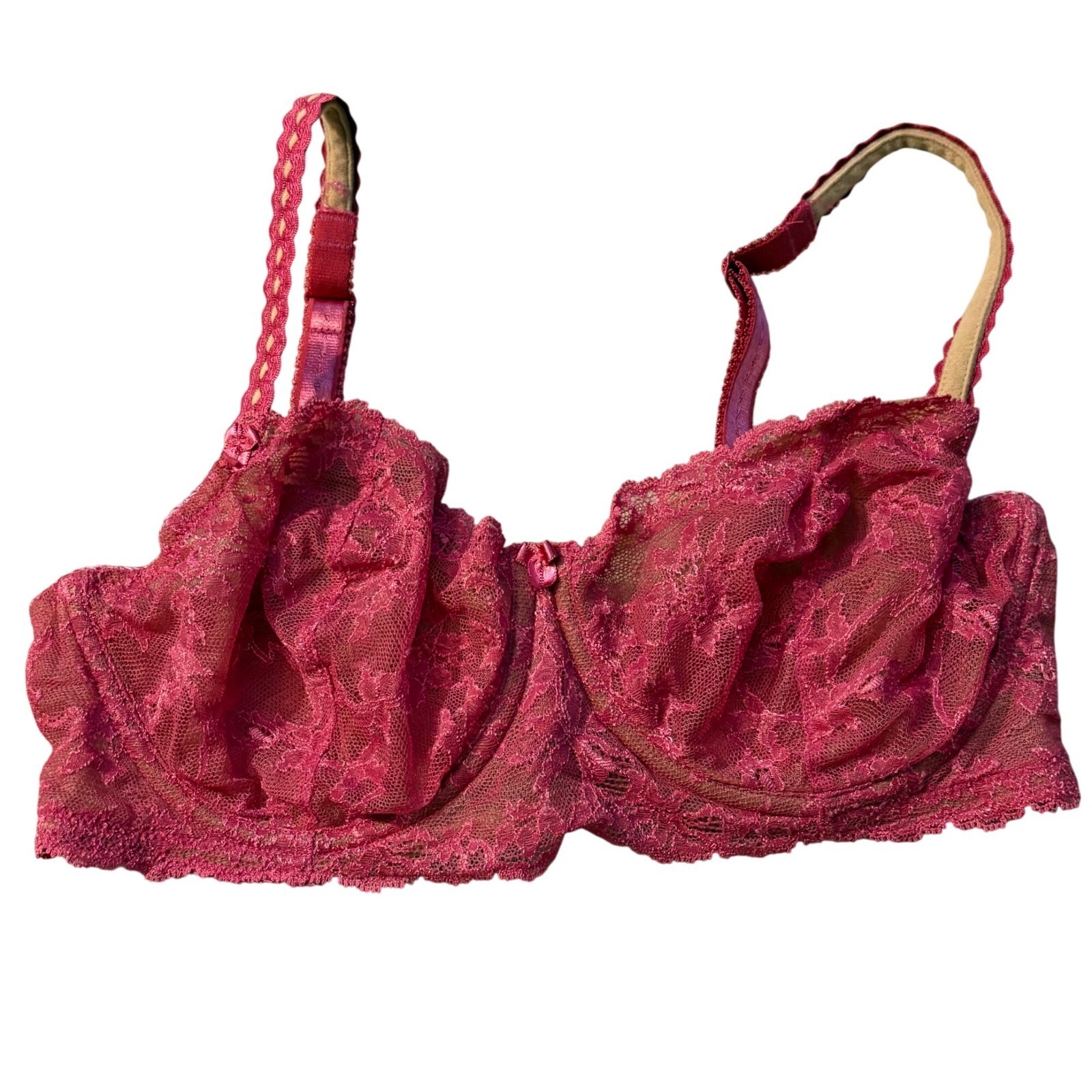 Victoria&#39;s Secret Lace Underwire Bra 34DD Adjustable Straps Nylon &amp; Spandex - $24.00