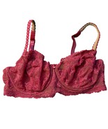 Victoria&#39;s Secret Lace Underwire Bra 34DD Adjustable Straps Nylon &amp; Spandex - $32.89 CAD