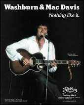 Mac Davis 1983 Washburn Monterey Artist Acoustic Guitar ad 8 x 11 advertisement - £3.38 GBP