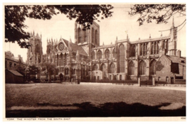 The Minster From The South East York UK Black And White Postcard - £7.08 GBP