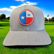 Travis Mathew RIVER WALK SNAPBACK HAT Adult Gray Texas Flag Golf Casual ... - $22.72