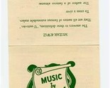 Music by Muzak Daily Schedule Card Muzak Quiz 1950&#39;s.  - $17.82