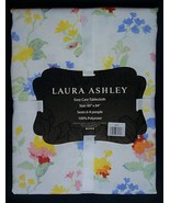 NIP Laura Ashley Celia Fabric Tablecloth Spring 60 x 84 White Floral Blu... - £35.60 GBP