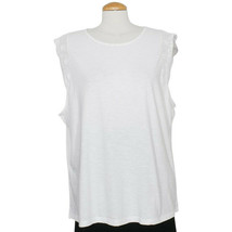 RALPH LAUREN White Cotton Modal Slub Knit Crochet Lace Sleeve Top 2X - $29.99