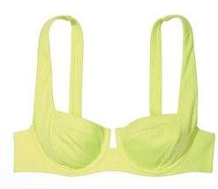 Nwt Victoria&#39;s Secret Néon Jaune Vert Brillant Complet Couverture Bain Haut 34DD - £22.15 GBP