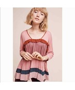 Anthropologie Meadow Rue pink mauve ruffle top - £22.28 GBP