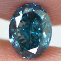 Fancy Blue Diamond Loose Oval Shape Natural Enhanced Polished 0.71 Carat VVS2 - £679.45 GBP