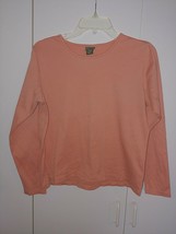 L. L. BEAN LADIES LS ORANGE 100% COTTON KNIT PULLOVER TOP-M-BARELY WORN-... - $6.79