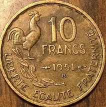 1951 République Française 10 Francs - £1.30 GBP
