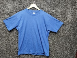 Vintage Fruit of The Loom Blank Single Stitch  T Tee Shirt Adult Large Blue - £21.71 GBP