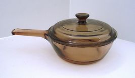 Corning Visions Amber Cookware .5 L Liter Saucepan Pot with Lid France - £15.80 GBP