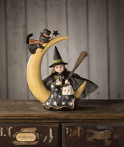 Bethany Lowe Halloween Trick or Treat Children Mara on Moon Witch 8&quot; Figurine - $67.95