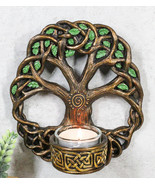 Wiccan Celtic Knotwork Tree Of Life Votive Candleholder Wall Sconce Plaq... - $26.99