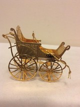 1988 &quot;Baby Carriage&quot; Danbury Mint Gold Christmas Ornament - £11.75 GBP