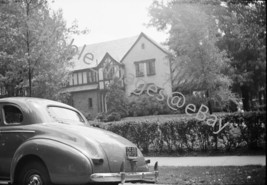 1940 Residential Street Scene 39 Pontiac Rear End Photo B&amp;W Negative - £2.72 GBP