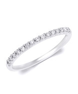 14k White Gold Womens Diamond Petite Skinny Ring Wedding Band 1/6 Ct Siz... - £265.65 GBP