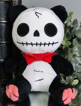 Ebros Furry Bones Skeleton Pandie Panda with Red Bow Tie Plush Toy Doll ... - $19.75