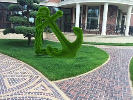 Outdoor Anchor with Chain Topiary Green Figures covered in Artificial Gr... - $3,900.00