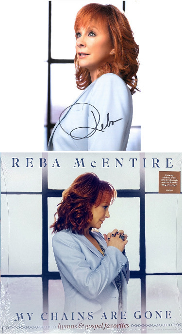 Primary image for Reba McEntire signed 5.5x8.5 Photo/Art Card- 2022 My Chains Are Gone Album/LP/Vi