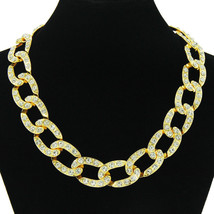 9.00ct Round Cut Simulated Diamond Men&#39;s Cuban Link Chain 925 Silver Gold Plated - £578.98 GBP