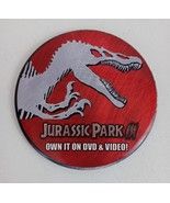 Vintage Jurassic Park III VHS &amp; DVD Movie Promo Button Pin - $8.25