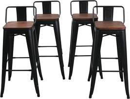 Bar Height Bar Stools Industrial Metal Barstools Set Of 4 For Home Kitchen, 30 - £171.82 GBP
