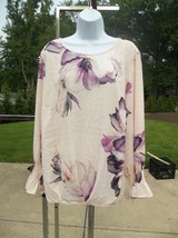 Nwot Alfani Peach&amp;Purple Large Floral Print Top 3X - $19.99