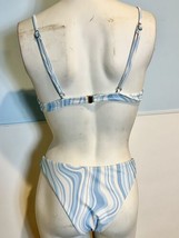 Shein Blue and White Striped with Underwire Top Two Piece Bikini Size M - £7.55 GBP