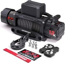 OPENROAD 12000 Lbs Winch with Synthetic Rope and 2 Wireless Remotes - $607.96