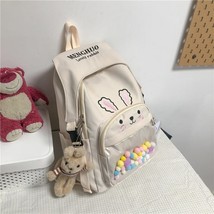 Cute Pink Women Backpack Bunny Anime School Bag Kawaii Teenage College Girls Cle - £39.97 GBP